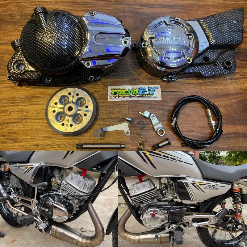 BAK COVER BLOK MESIN RX KING MX KOPLING KANAN CARBON CROM