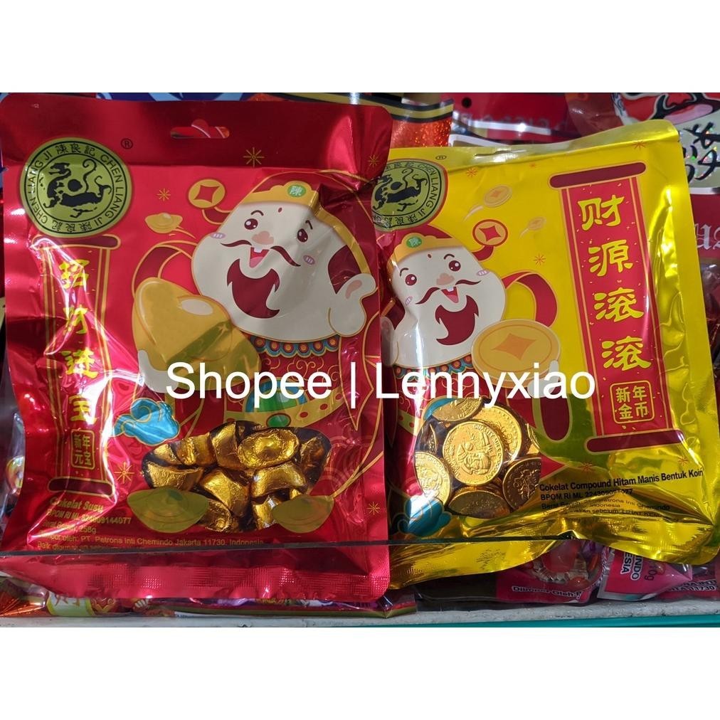 

TRE Coklat Imlek Tael Lucky Yuan Chocolate Cokelat Bentuk Gold Coin Chunk Koin Emas Butiran Emas Uang Cina Emas TERLARIS