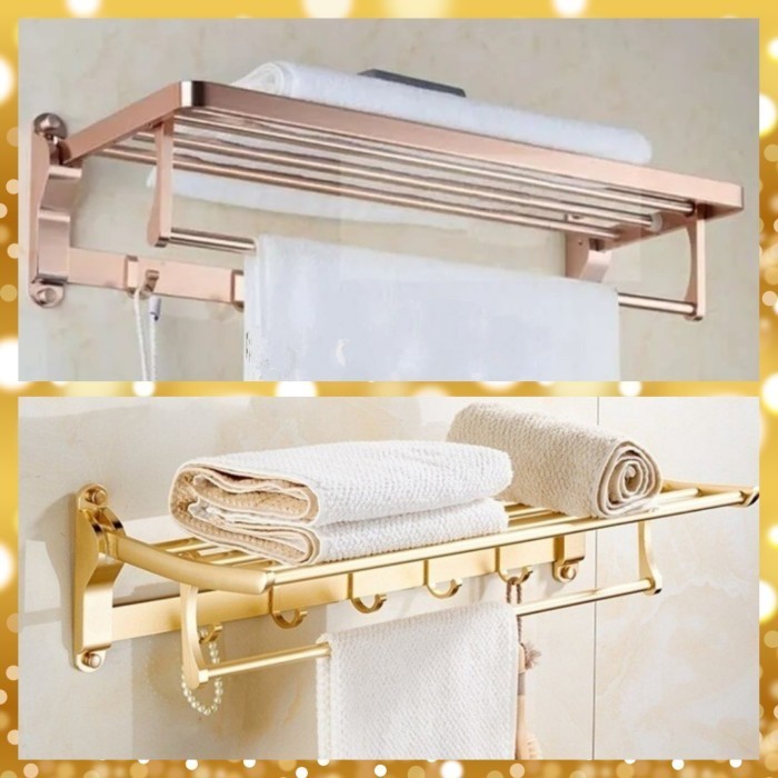 RAK HANDUK GANTUNGAN HANDUK LIPAT GOLD DAN ROSE GOLD