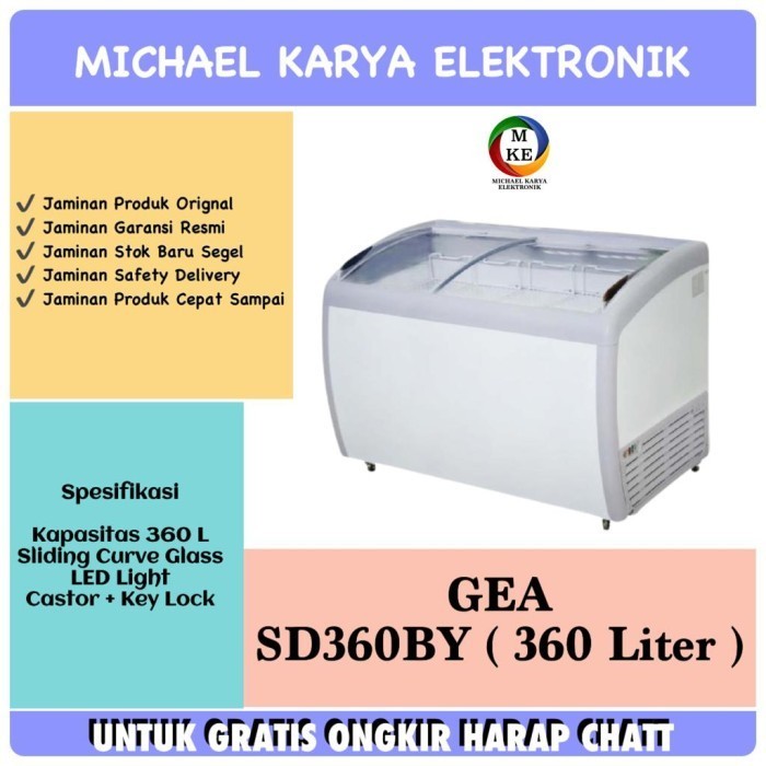 [Baru] Frisher Sliding Kaca 360 Liter  Freezer Sliding Gea - Sd360By - 360L Limited