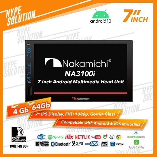 [Baru] Nakamichi 2 Din Android Na-3100I 7 Inch Ram4Gb /Rom 64Gb Audio Mobil Terbaru