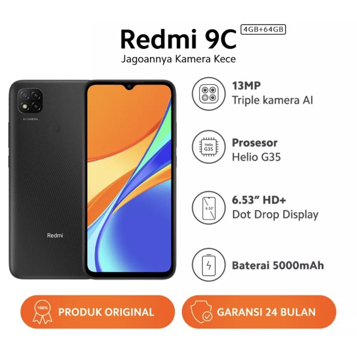 [Baru] Xiaomi Redmi 9C Ram 4/64Gb Garansi Resmi Limited