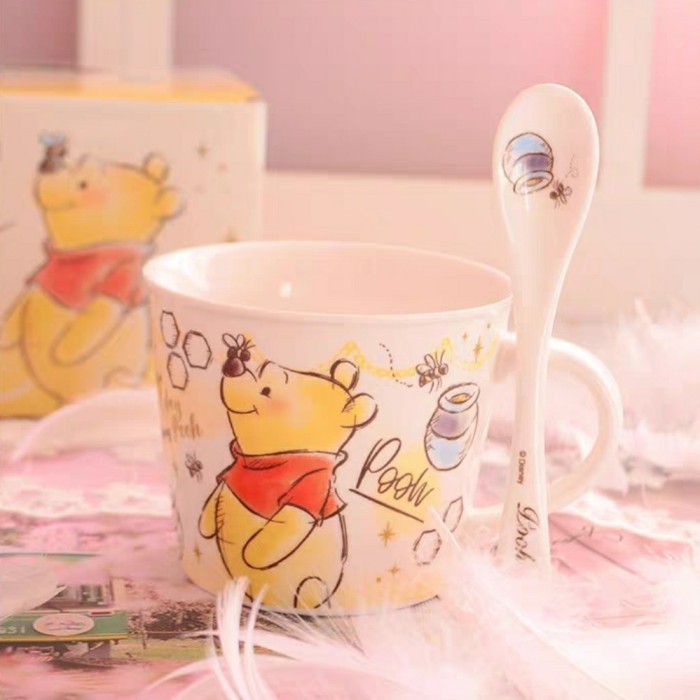 GELAS WINNIE THE POOH DISNEY FREE SENDOK KERAMIK MUG PIGLET EEYORE