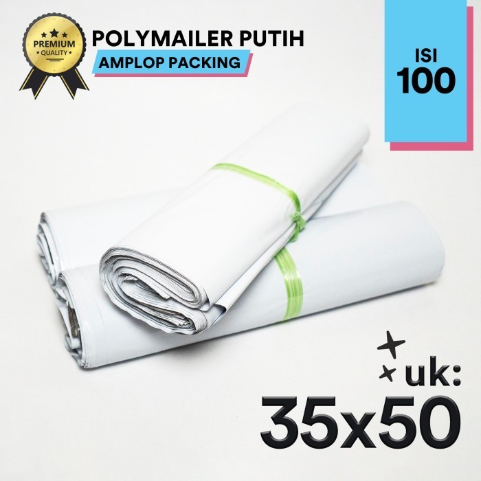 

Plastik Polymailer Putih 35X50 100 Pcs Amplop Plastik Packing Olshop