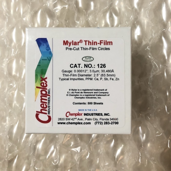 ✅New Mylar Thin-Film Circle Cat.No : 126 For Xrfthickness 6.0Um 0.24Mil Terbatas