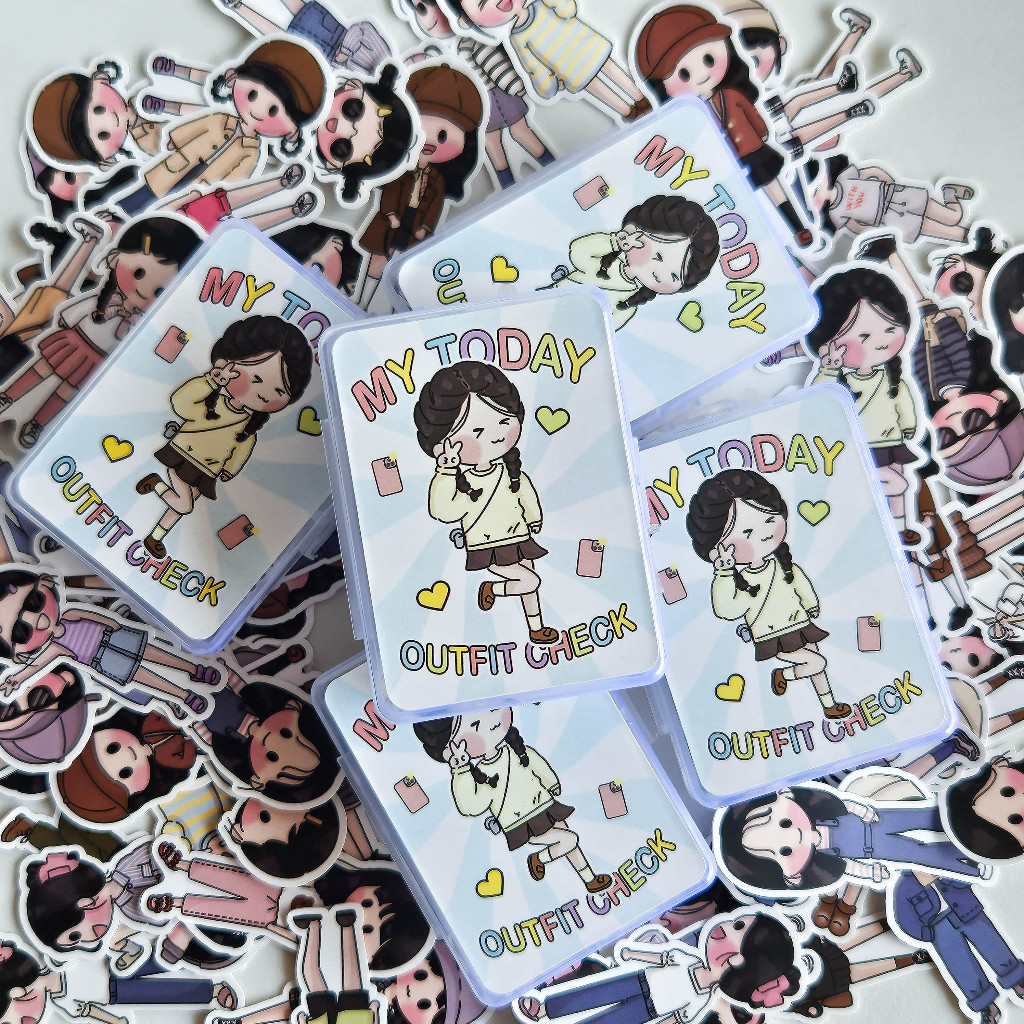 

Cute Girl OOTD Die Cut Stier Journal Deco Stier [jollyatelier]