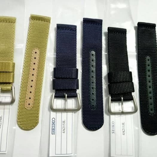 Strap Jam Seiko Nylon 22mm Original Tali Jam Seiko