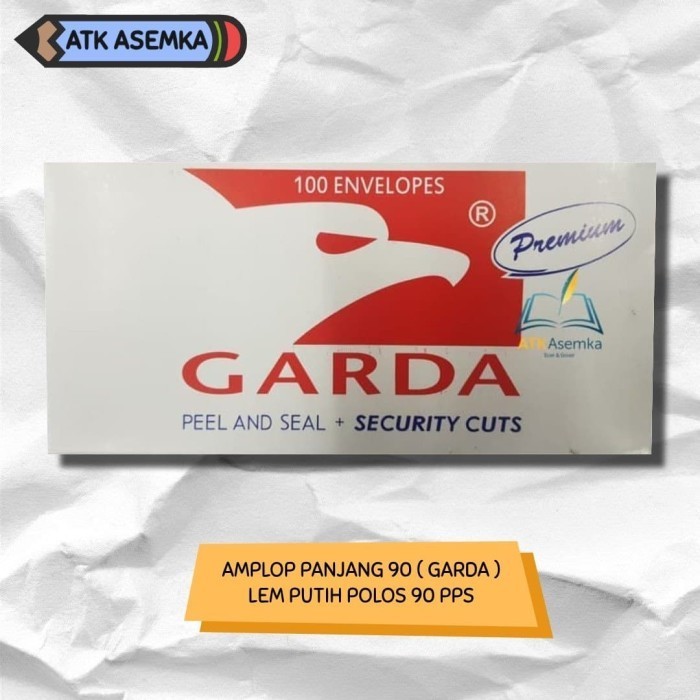 

Amplop Panjang 90 Garda+ Lem Putih Polos 90 Pps