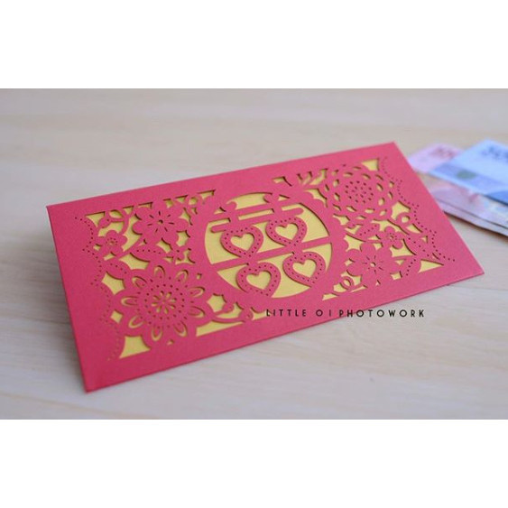 

Wedding Shuang Xi Heart Premium Hongbao / Ampao / Amplop