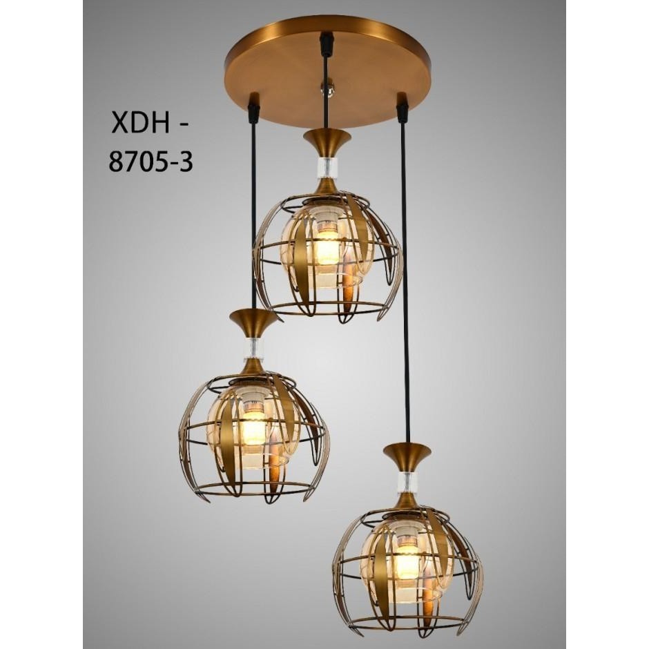 LAMPU GANTUNG HIAS MINIMALIS 3 LAMPU MEJA MAKAN ELEGAN