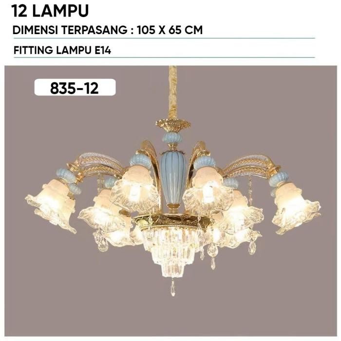 LAMPU HIAS GANTUNG MEWAH KRISTAL BUNGA / LAMPU RUANG TAMU MODEL EROPA