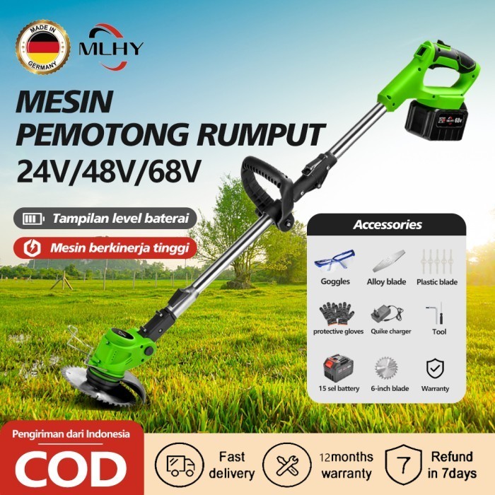 Terbaru Mlhy Mesin Pemotong Rumput 24V/48V/68V Mesin Potong Rumput Baterai Promo Terlaris