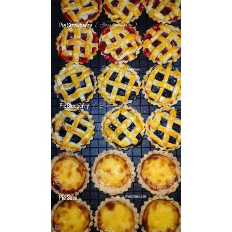 

ni Pie (x Pie Susu, Blueberry Pie, Strawberry Pie) BUAH isi 10 pcs Barr'skery Kitchen