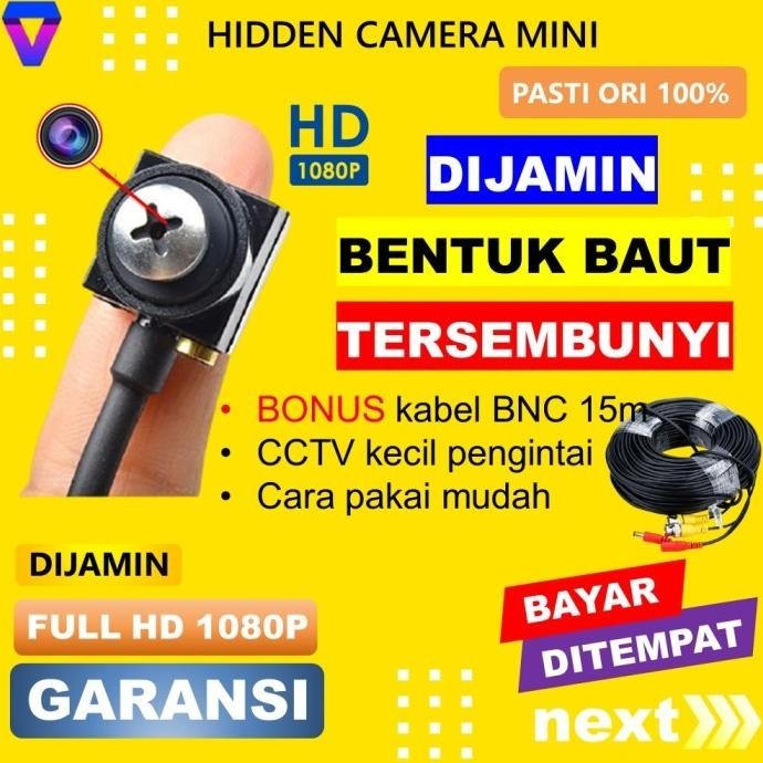 Baru KAMERA TERSEMBUNYI MINI SEKRUP CAMERA CCTV KECIL PENGINTAI KECIL HD