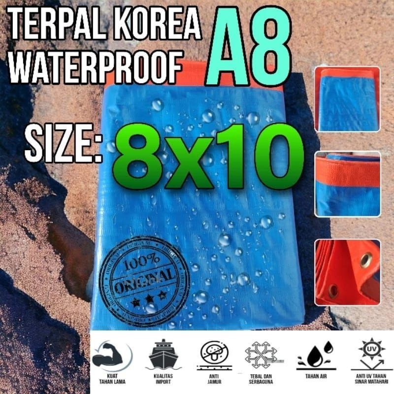 Terpal korea A8 ukuran 8x10 waterproof Terpal tenda/truck Termurah