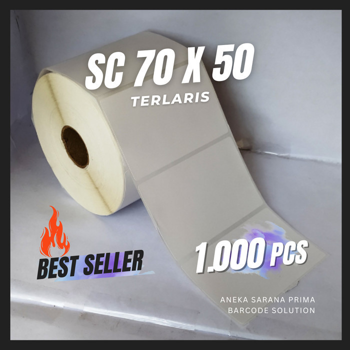 

Label Stiker Etiket Barcode 70 X 50 Mm 1000Pc Sticker Semicoated 70X50
