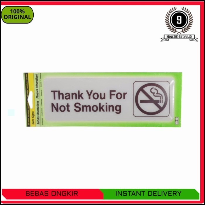 

Hy-Ko Stiker Anodized 7X22Cm Thank You For Not Smoking Sign Informasi