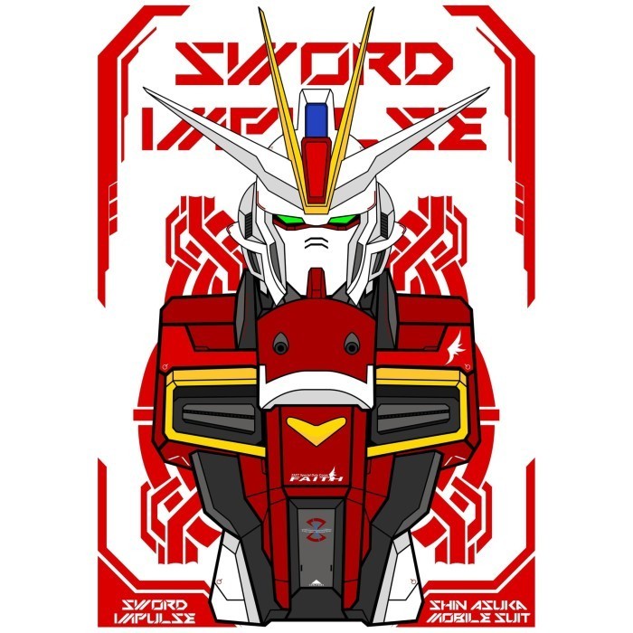 

Sticker Gundam 3D Collections Gundam Impulse 3 Colour Set A4