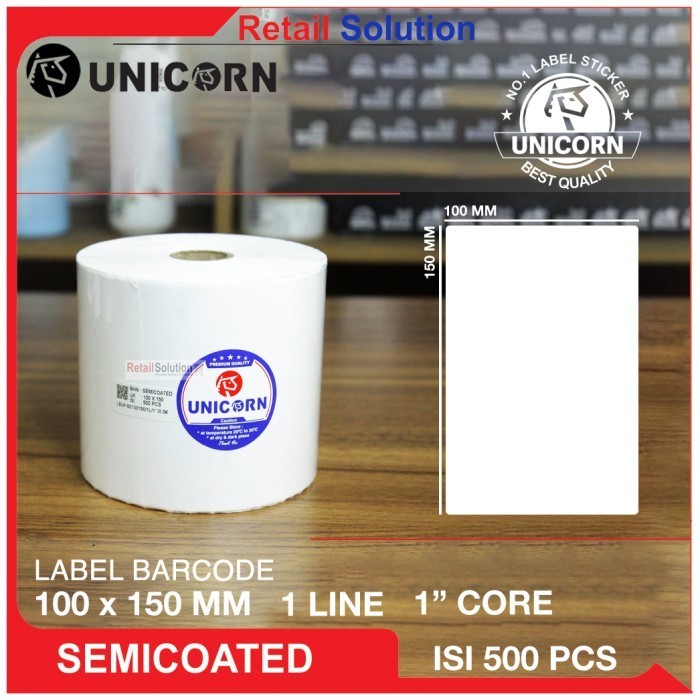 

Label Barcode 100 X 150 Kertas Sticker Semicoated 100X150 Mm 500Pcs