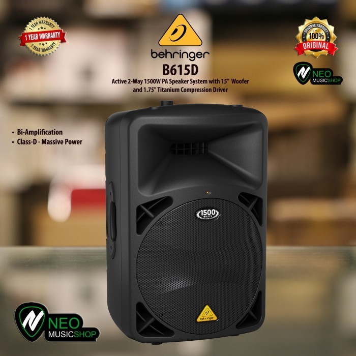 PROMO BEHRINGER B615D ACTIVE 2-WAY 1500W WITH 15" WOOFER AND 1,75" TWEETER #ORIGINAL