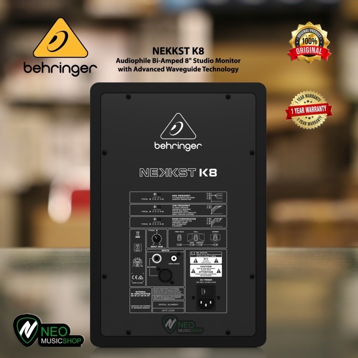 PROMO BEHRINGER NEKKST K8 BI-AMPED 8" 150W STUDIO MONITOR #ORIGINAL