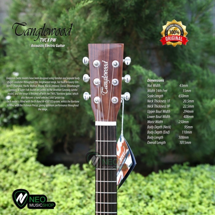 PROMO TANGLEWOOD TVC X PW EVOLUTION EXOTIC ACOUSTIC ELECTRIC GUITAR #ORIGINAL