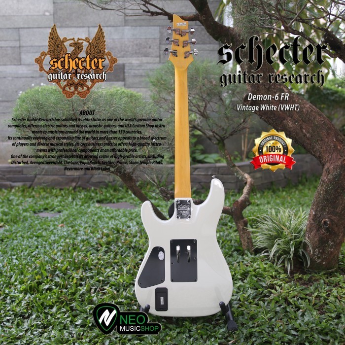 PROMO SCHECTER DEMON-6 FR VINTAGE WHITE FLOYD ROSE TREMOLO ELECTRIC GUITAR #ORIGINAL