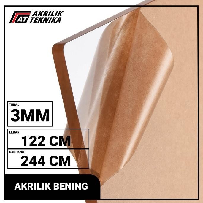 AKRILIK 122 X 244 BENING / CLEAR 3MM / LEMBARAN ACRYLIC BERKUALITAS