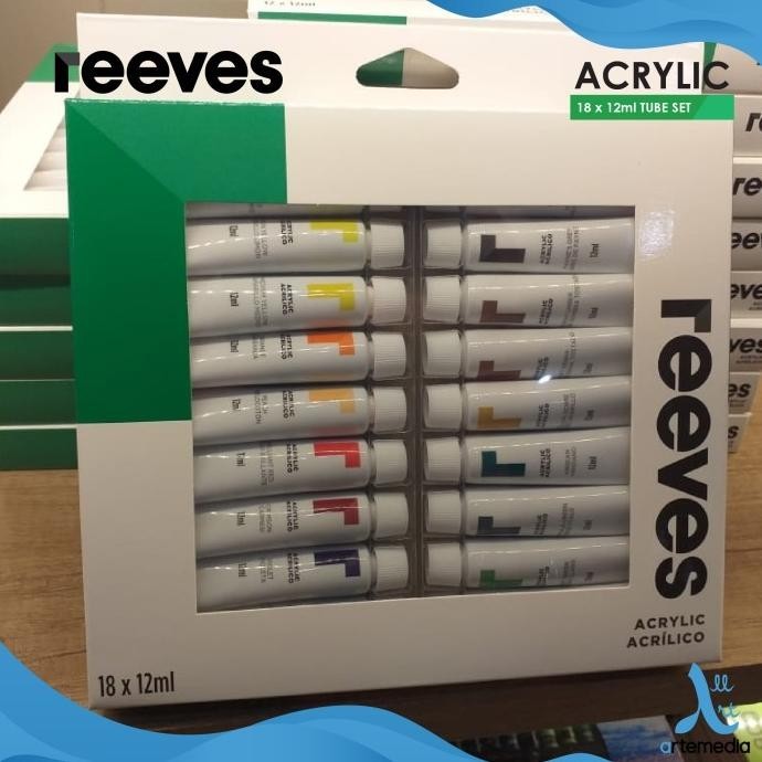 

Cat Akrilik Reeves Acrylic Tube 18x12ml Color Paint Set