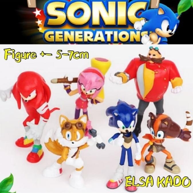 hiasan kue topper cake mainan boneka figure sonic the hedgehog mario