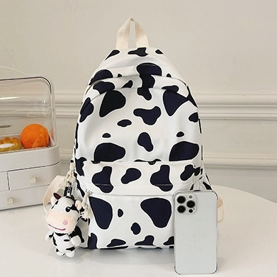 [BEAUTY LR COLLECTION] TAS RANSEL WANITA KANVAS MOTIF SAPI LUCU MOMORE TA866W1 BACKPACK CEWEK