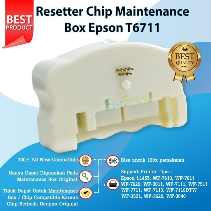 Resetter Original Chip Maintenance Box T6711 Epson L1455 Wf7611 Wf7610 Best