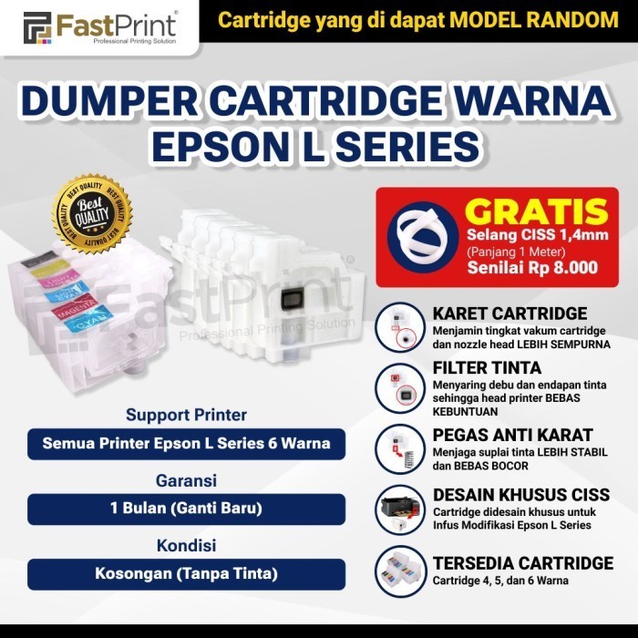 Cartridge 6 Warna Epson L800, L850, L1800 Best