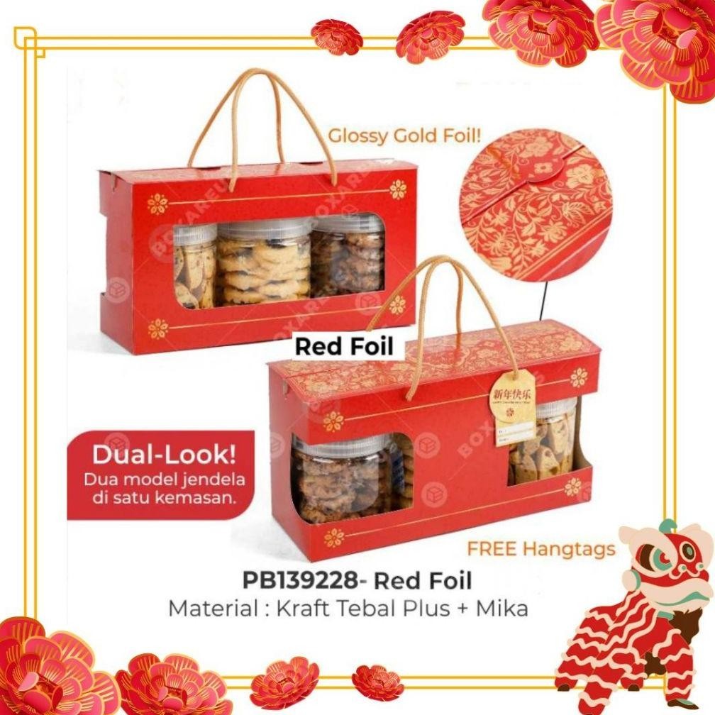 

TRY Box Packaging Imlek/ Paperbag CNY 3 Toples Jar 800ml PB139228 TERLARIS