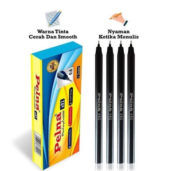 

(12pc) PEN PELNA TINTA HITAM 0.6mm / PULPEN BOLPEN MURAH