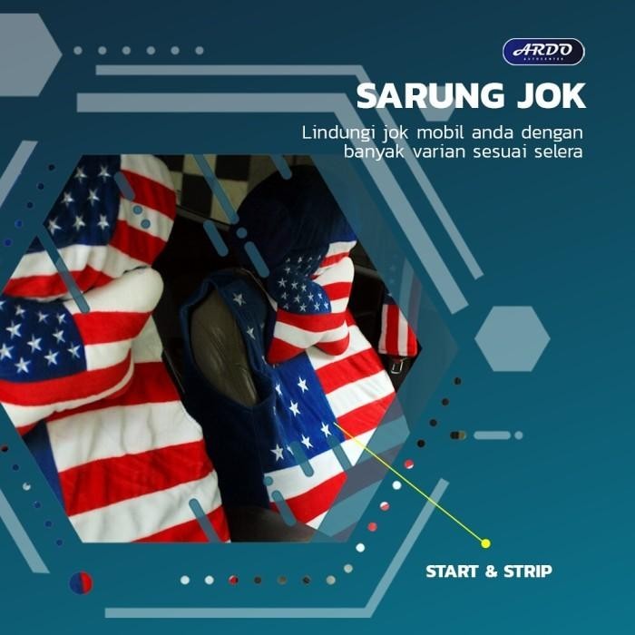 SARUNG JOK MOBIL BENDERA AMERIKA (HANYA BARIS DEPAN)