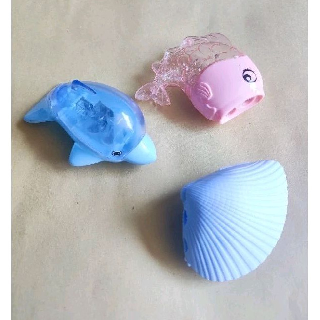 

rautan/serutan/orotan/sharpener pensil binatang laut 2 lubang