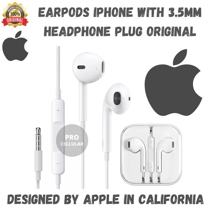 NEW EARPHONE HEADSET IPHONE 5 6 IPAD MACBOOK HANDSFREE JACK 3.5MM ORIGINAL