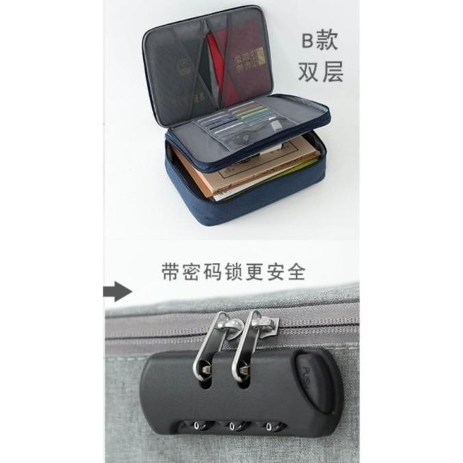 

[LOCKIT] Travel Document Bag 3 Digit Password / Tas Dokumen Anti Air