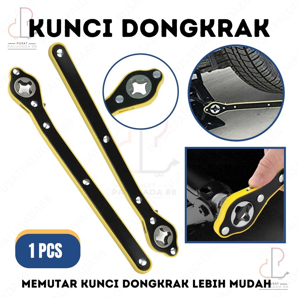 Kunci Jack Ratchet Wrench Tongkat Besi Alat Pemutar Dongkrak Universal Pas Tang Putar Mobil Jembatan