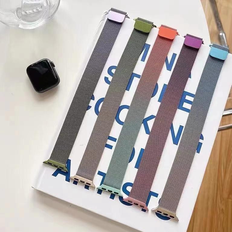 Gratis Ongkir Ini TalinyaFor Appel Watch 7/6/5/4/3/2/1/Se Gradient Color Smartwatch Band Milanese Wa