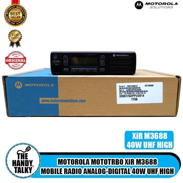 ready MOTOROLA MOTOTRBO XiR M3688 MOBILE RADIO ANALOG-DIGITAL 40W UHF HIGH