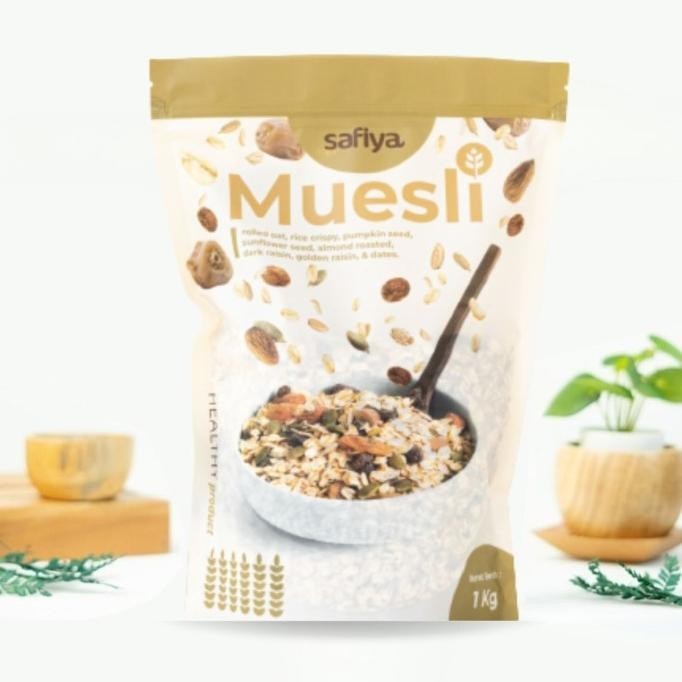 

Muesli 1 Kg Safiya Sereal Makanan Ringan - Oatmeal Diet Sehat Alami