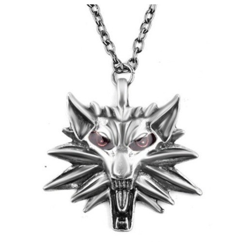 Gaya Necklace Kalung The Witcher Wild Hunt Medallion Wolf Head Murah