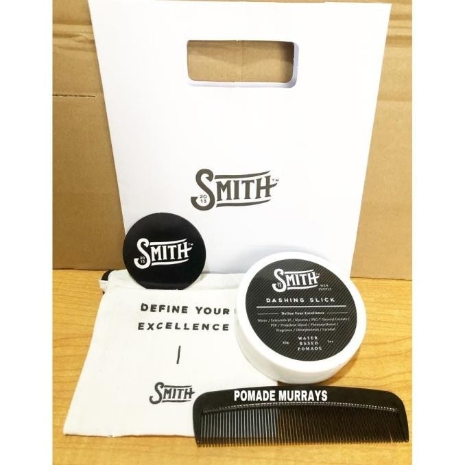 POMADE SMITH DASHING SLICK WATERBASED STRONG HOLD + FREE SISIR SAKU