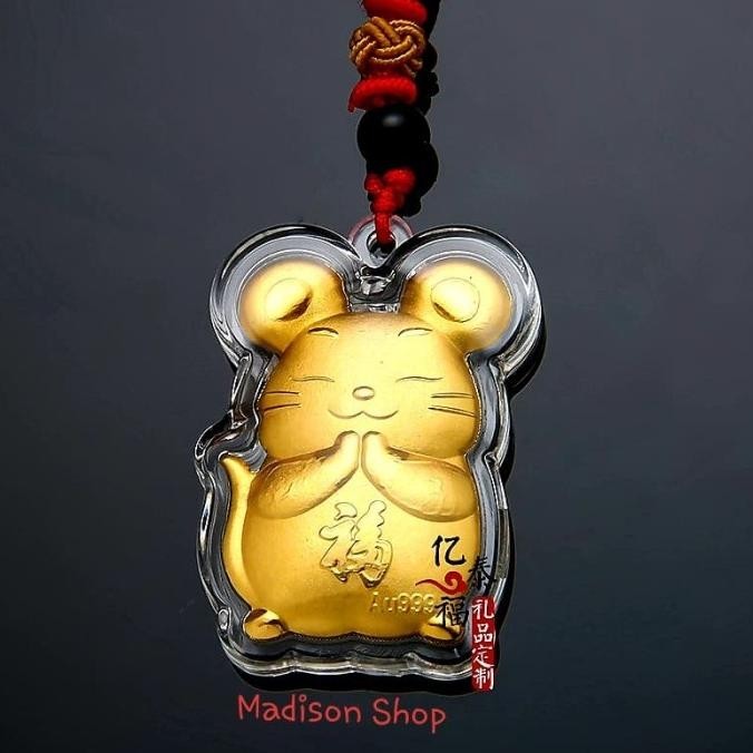 

New Angpao Tikus Emas 24K Kado Imlek Liontin Emas Kalung Shio Tikus Murah Limited Edition