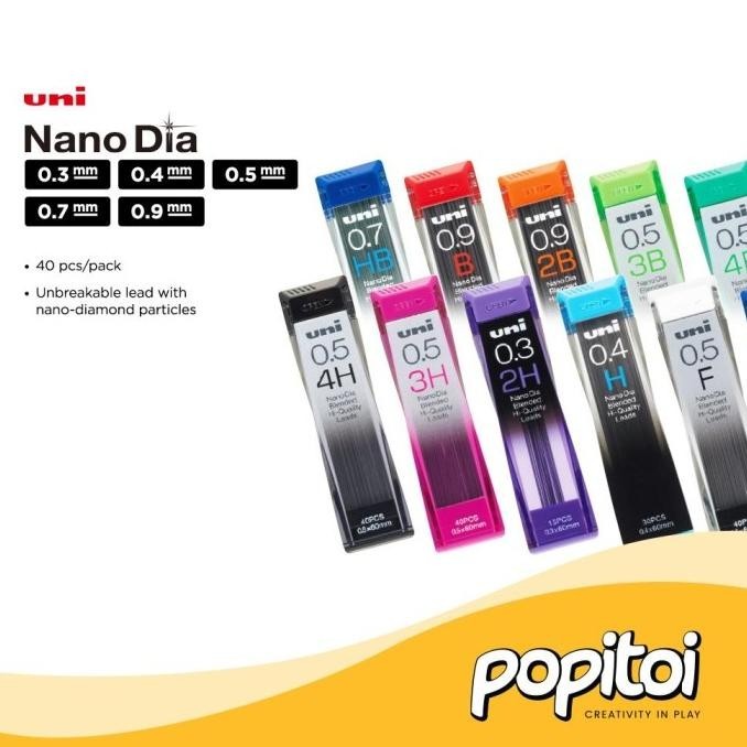 

Kekinian - UNI NANO DIA Pencil Lead Refill 0.3 0.4 0.7 0.9 mm isi pensil mekanik !