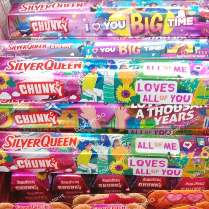 

silverqueen chunky bar xtralove/love bomb/i love you big 1 kg/coklat