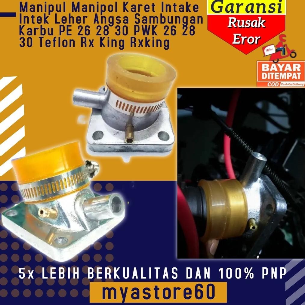 Ready Manipul Manipol Karet Intake Intek Leher Angsa Sambungan Karbu Pe Pwl Pwm Pwk 26 28 30 32 34 T
