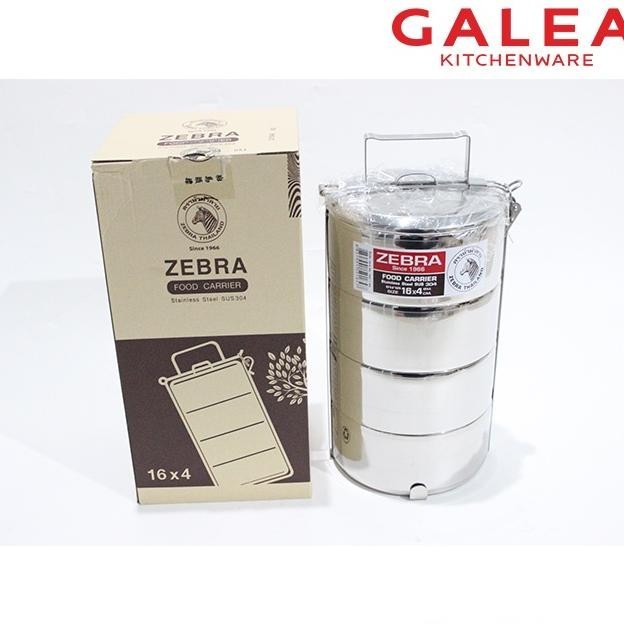 Rantang Susun 4 Stainless / Rantang Zebra Stainless / Rantang Bekal / 4 Tier Food Carrier Zebra 16cm